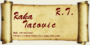 Raka Tatović vizit kartica
